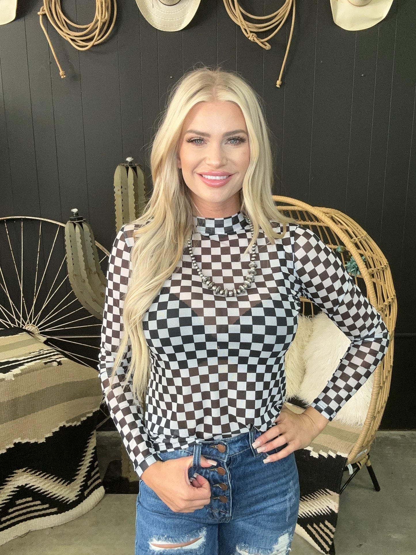 WESTERN CHECKERED TOP