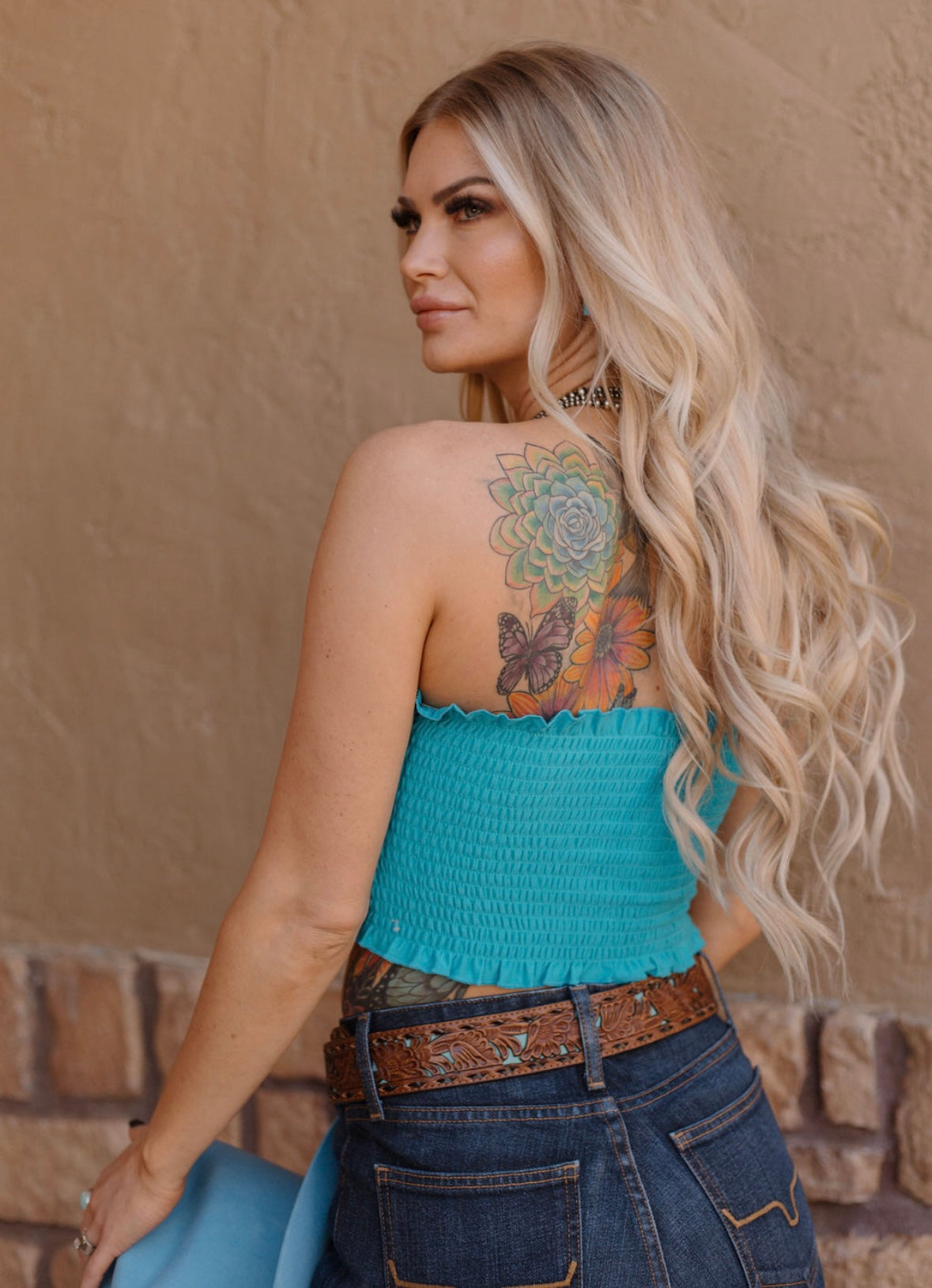 COWGIRLS WORLD TOP TURQUOISE
